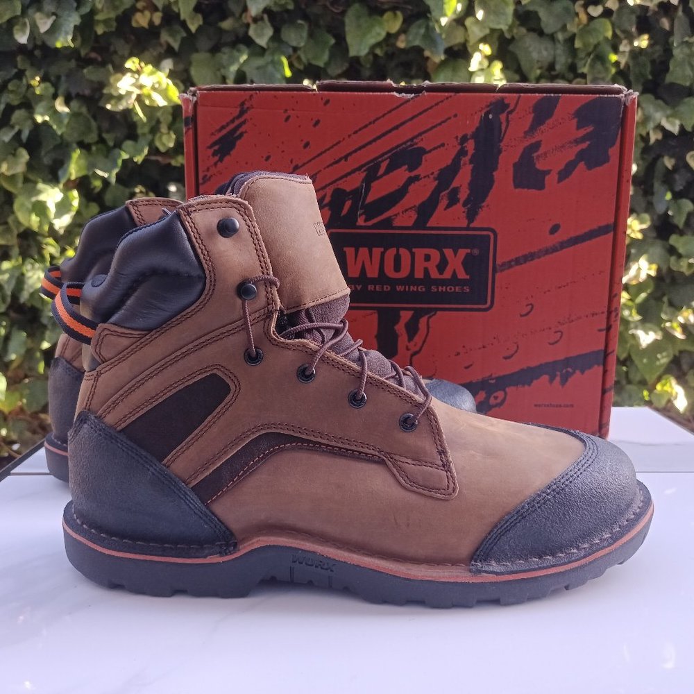WORX By Red Wing Men's 14 WW 5615 6" Leather Safety Steel Toe EH Boots